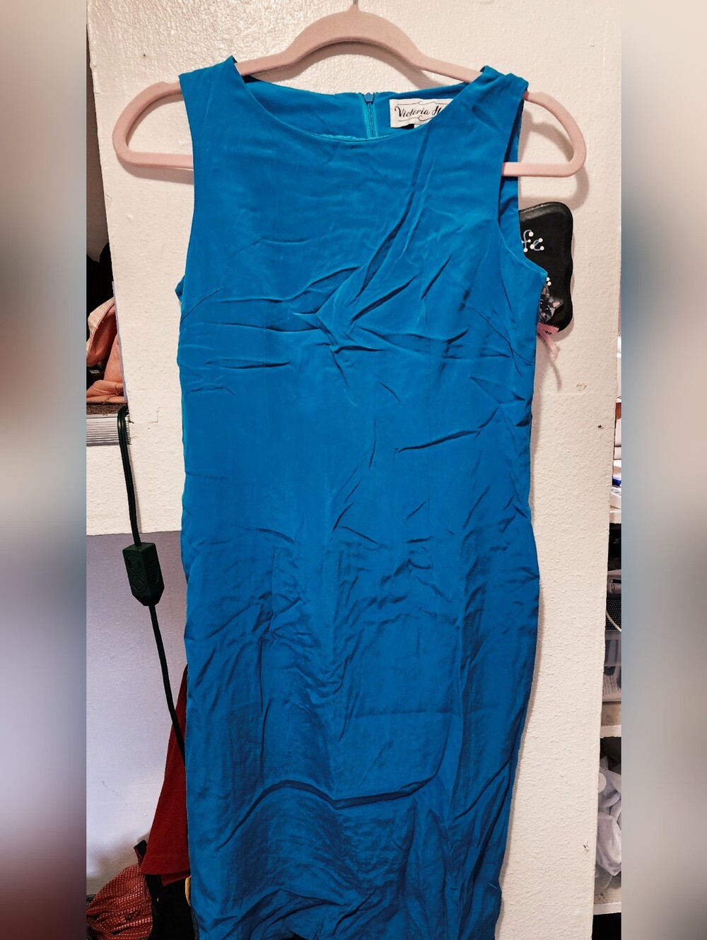 WOMEN'S 80'S/90'S SILK DRESS - BLUE